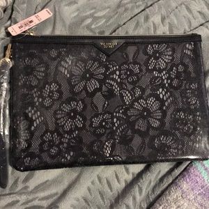 Lace detail large clutch